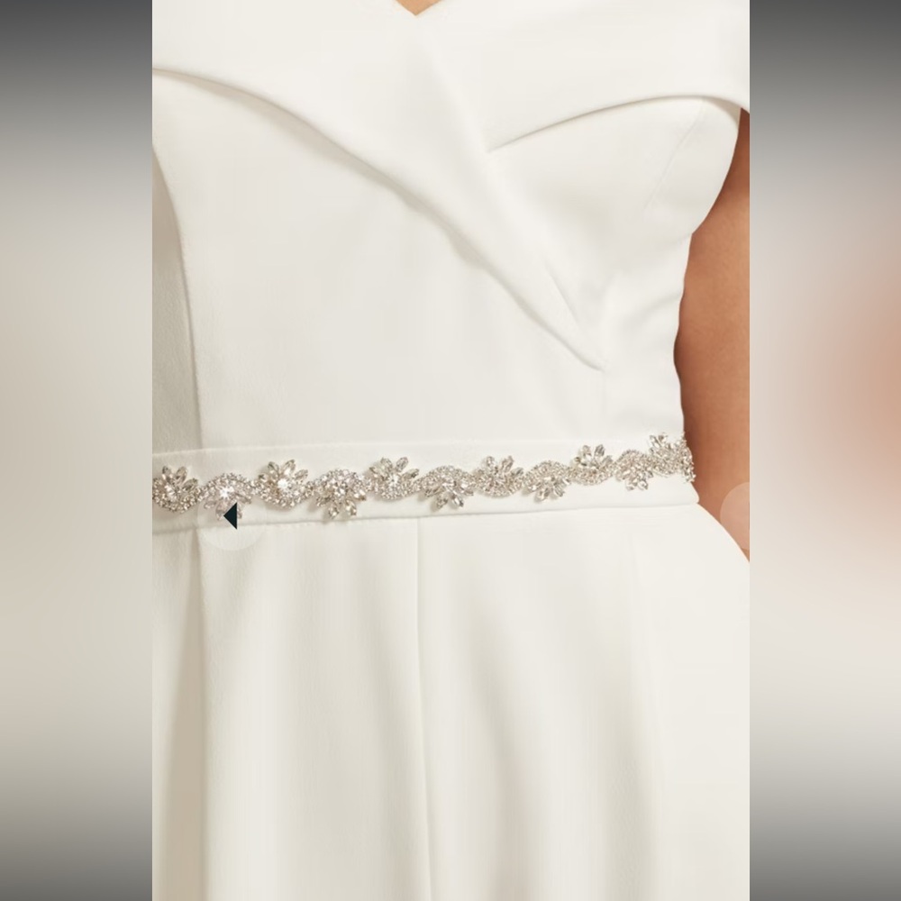 David’s Bridal Scalloped Crystal Sash Marquise Bursts NWT Bridal Belt